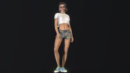 Girl rigged textured character