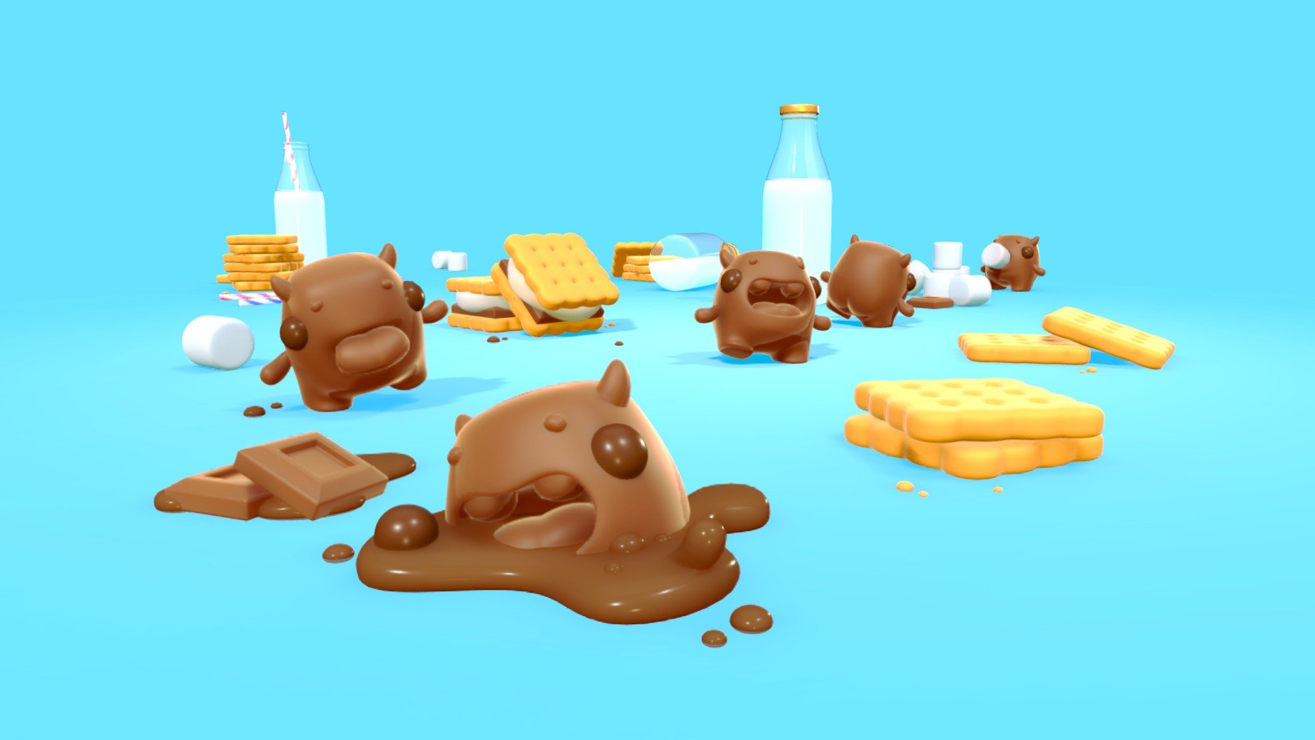 Choco Monsters 3d model