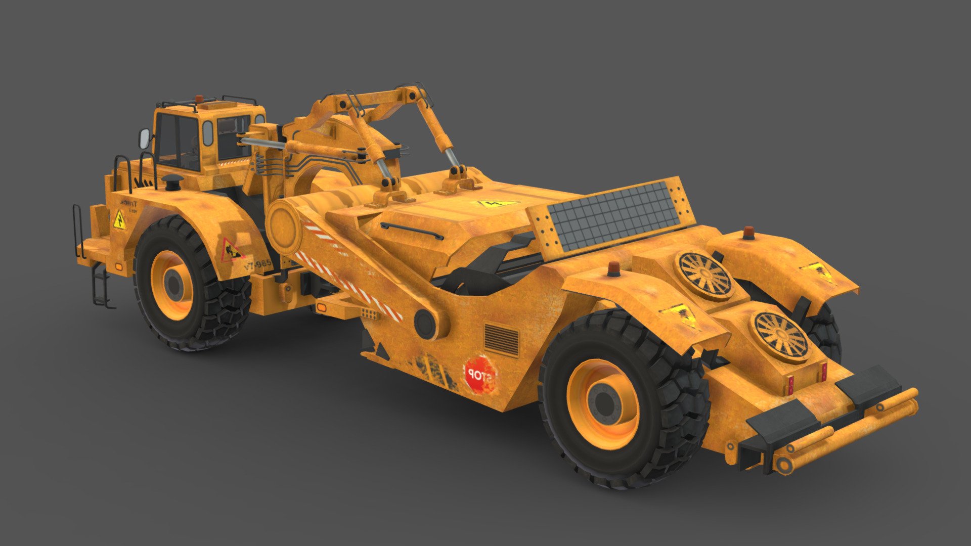 scraper truck 3d model