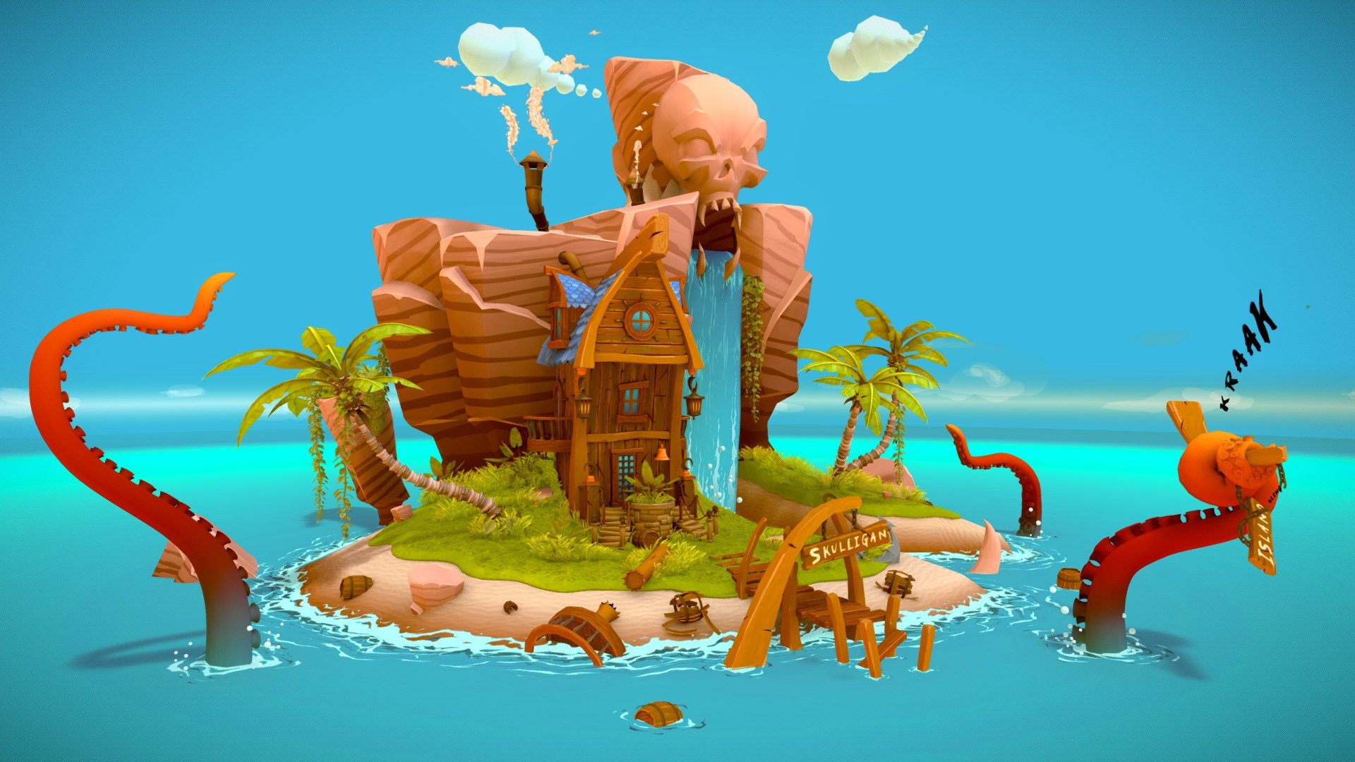 Skulligan Island 3d model