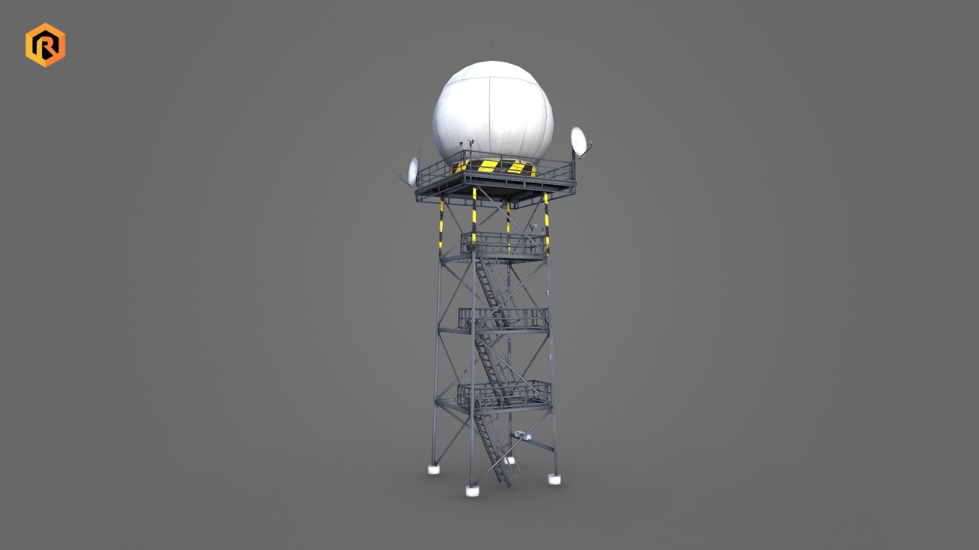 Weather Radar Tower 3d model