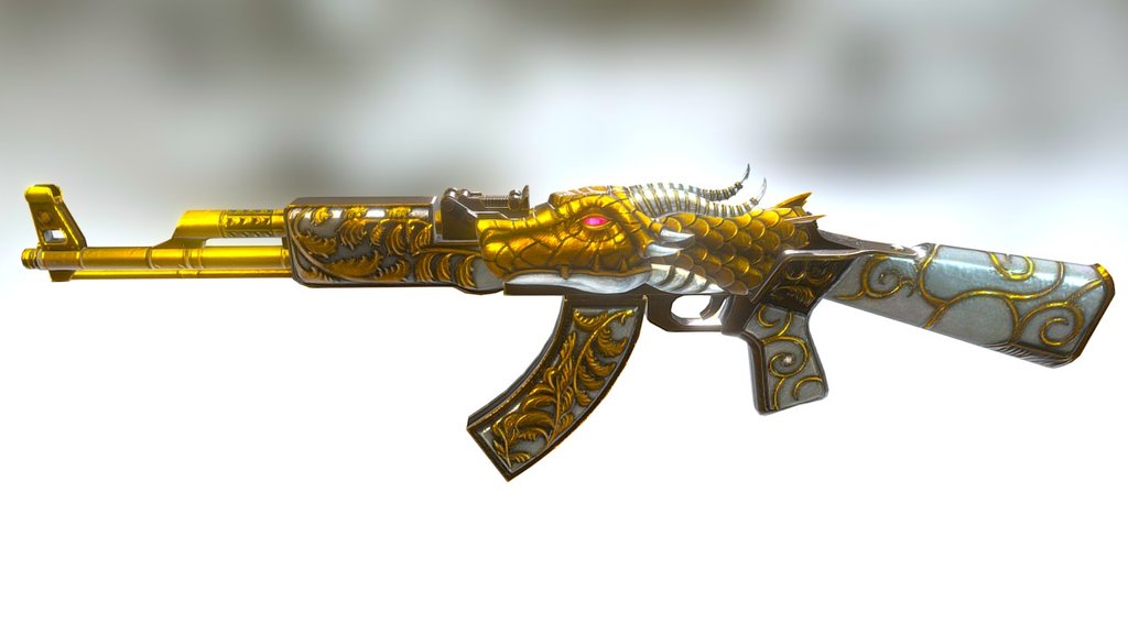 AVAs AK47 Gold Dragon 3d model