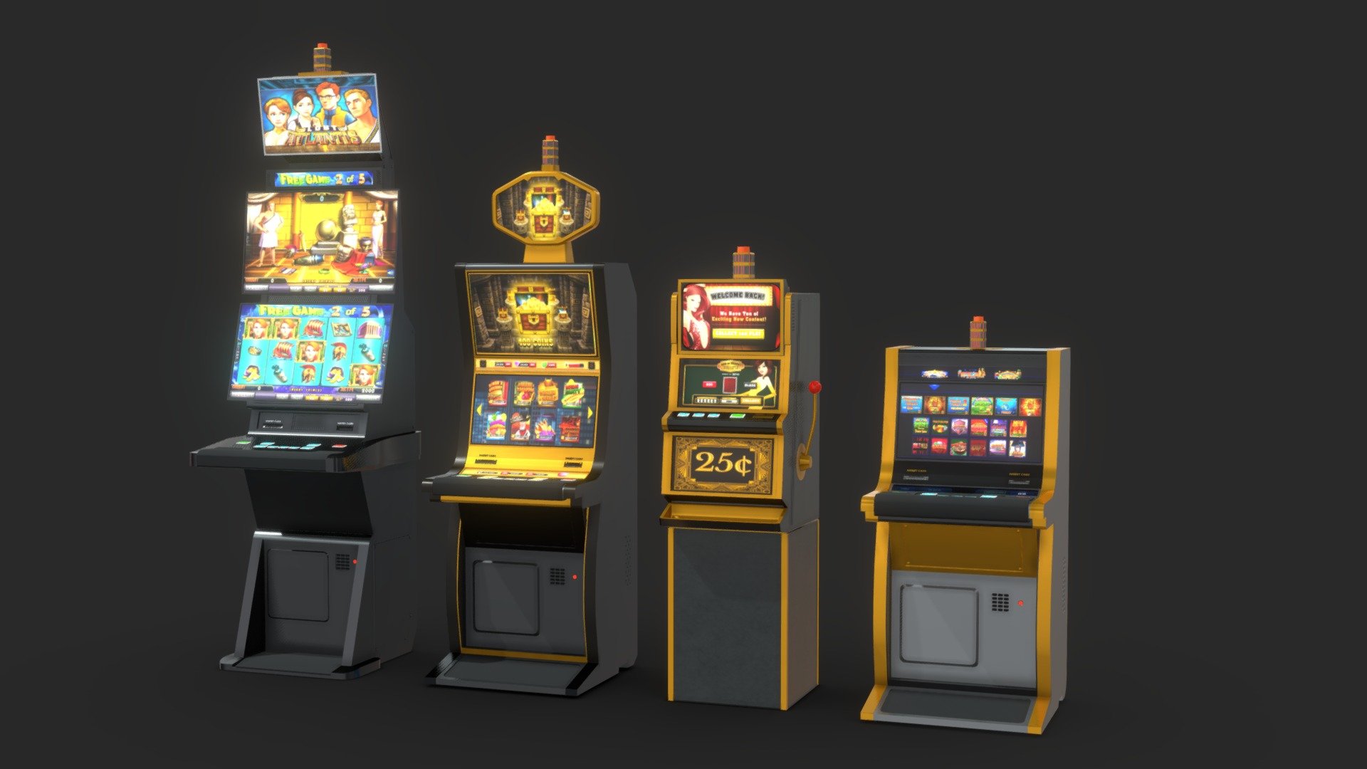 Slot Machines Pack 3d model