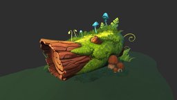 Mossy Log- Handpaint