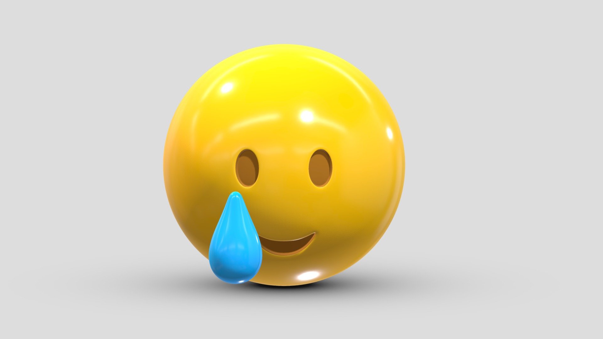 Apple Smiling Face with Tear 3d model