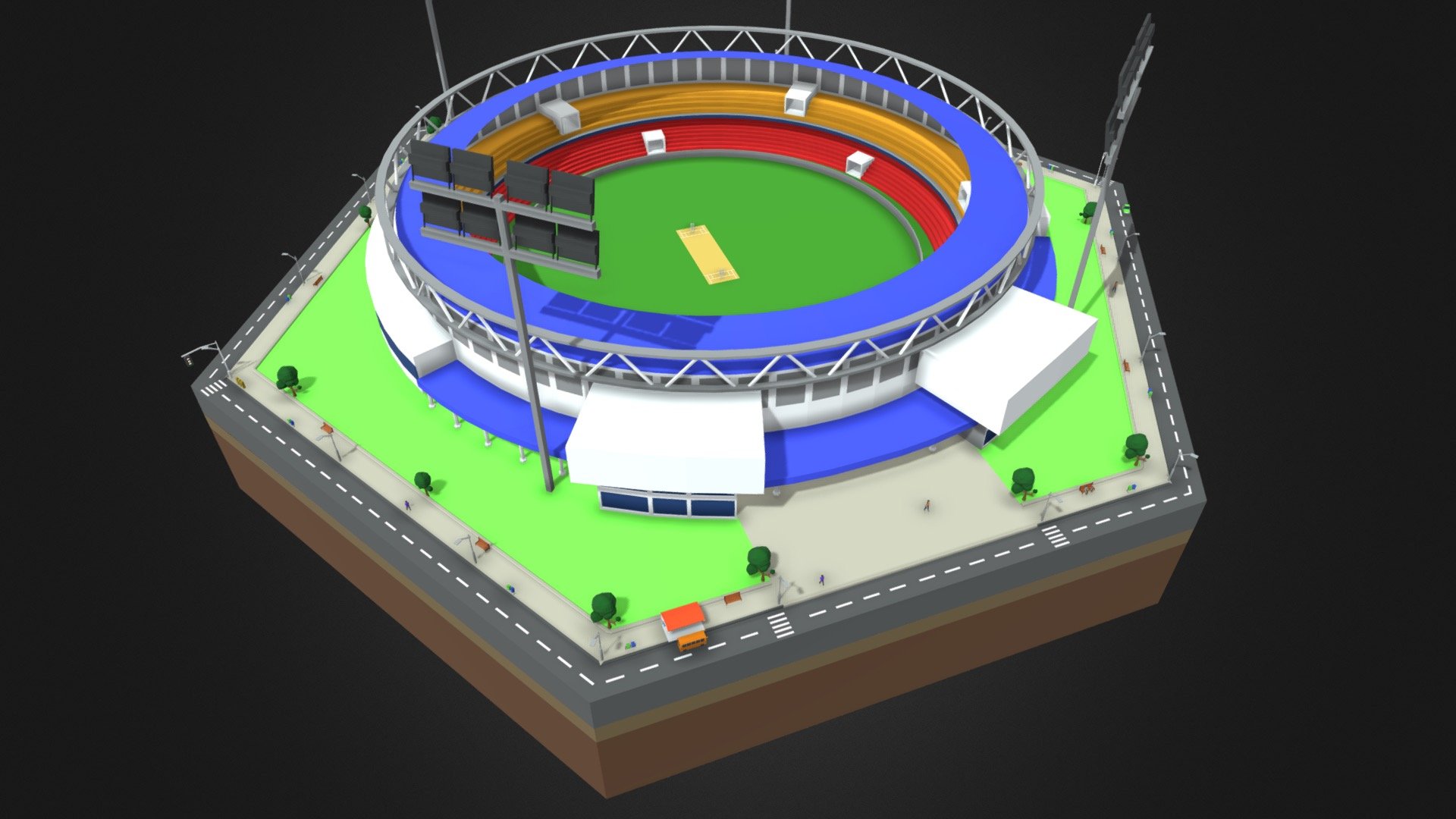 Cricket Stadium 3d model