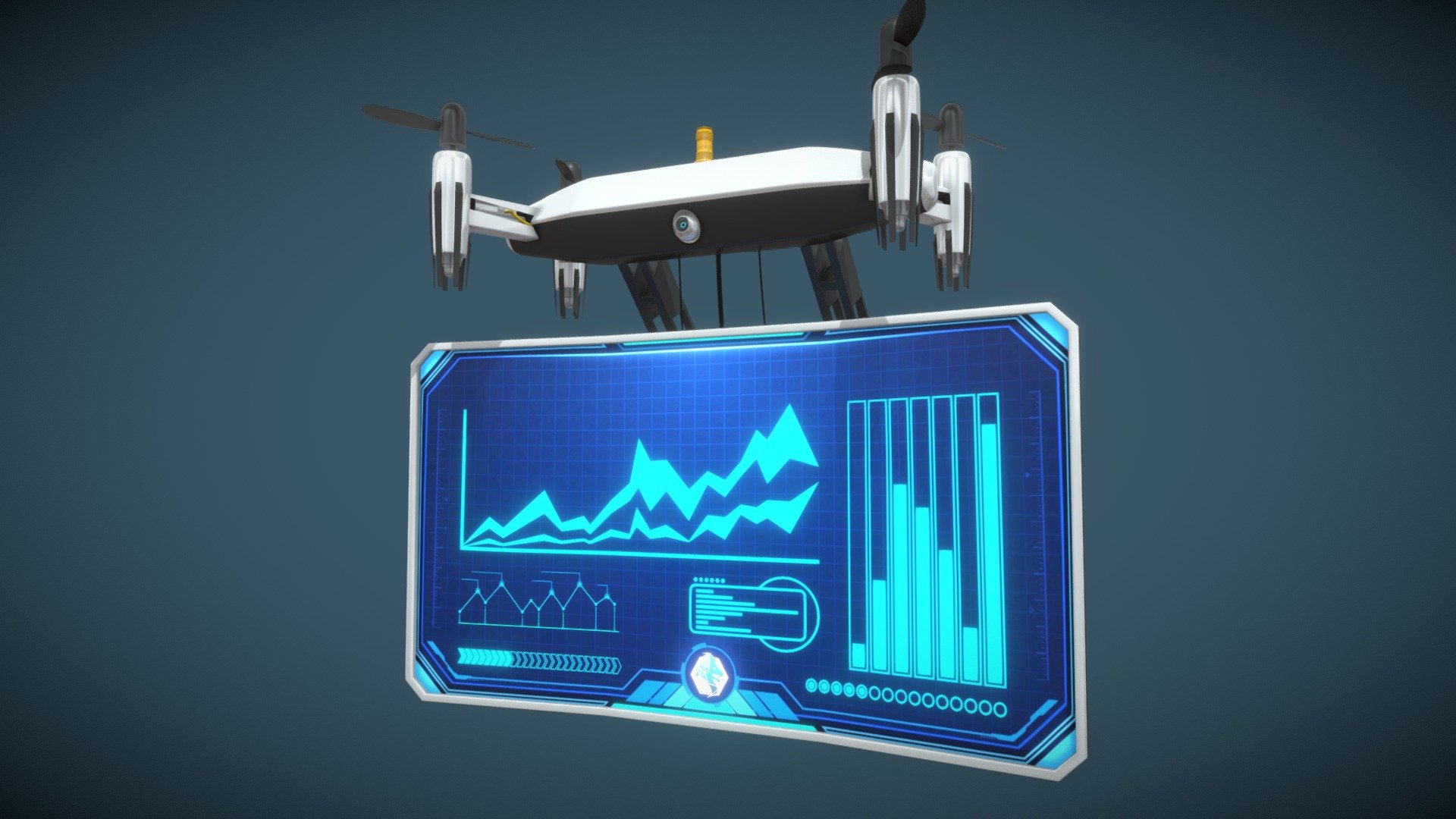 Sci Fi Drone Screen 3d model