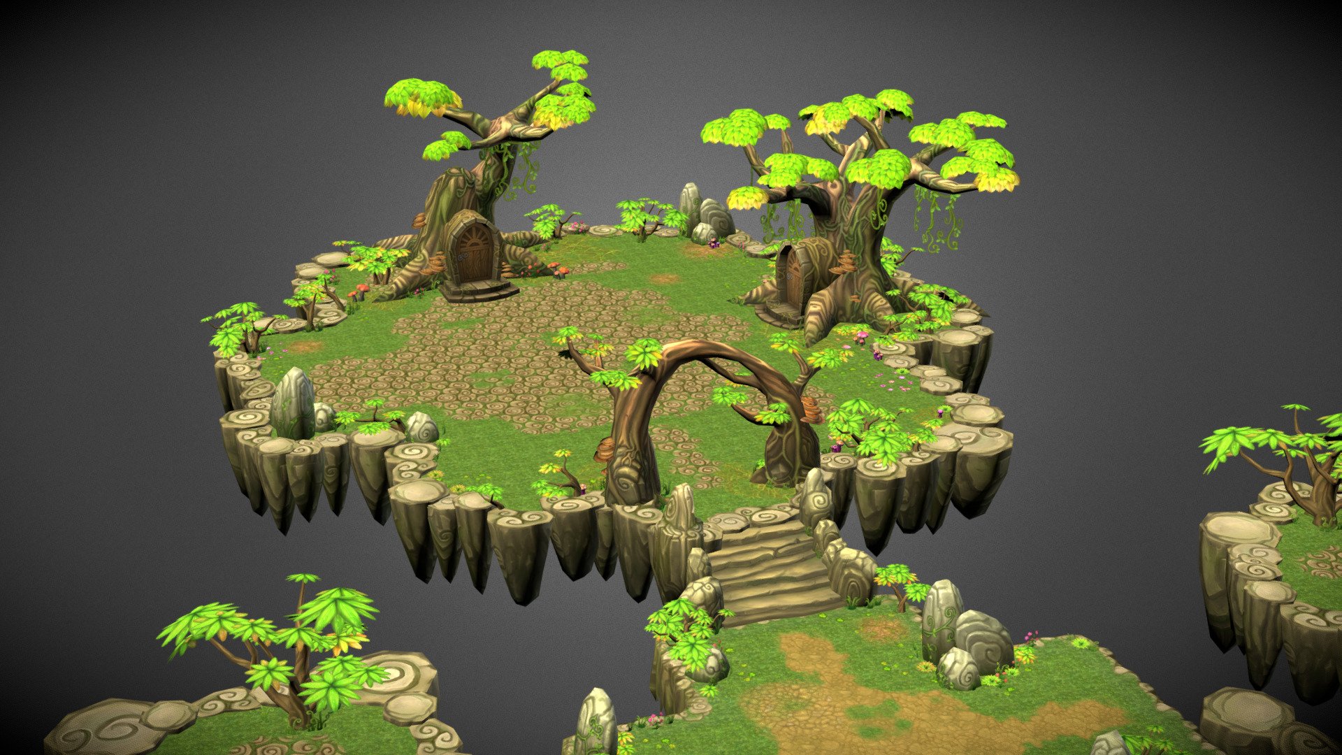 Floating Islands 3d model