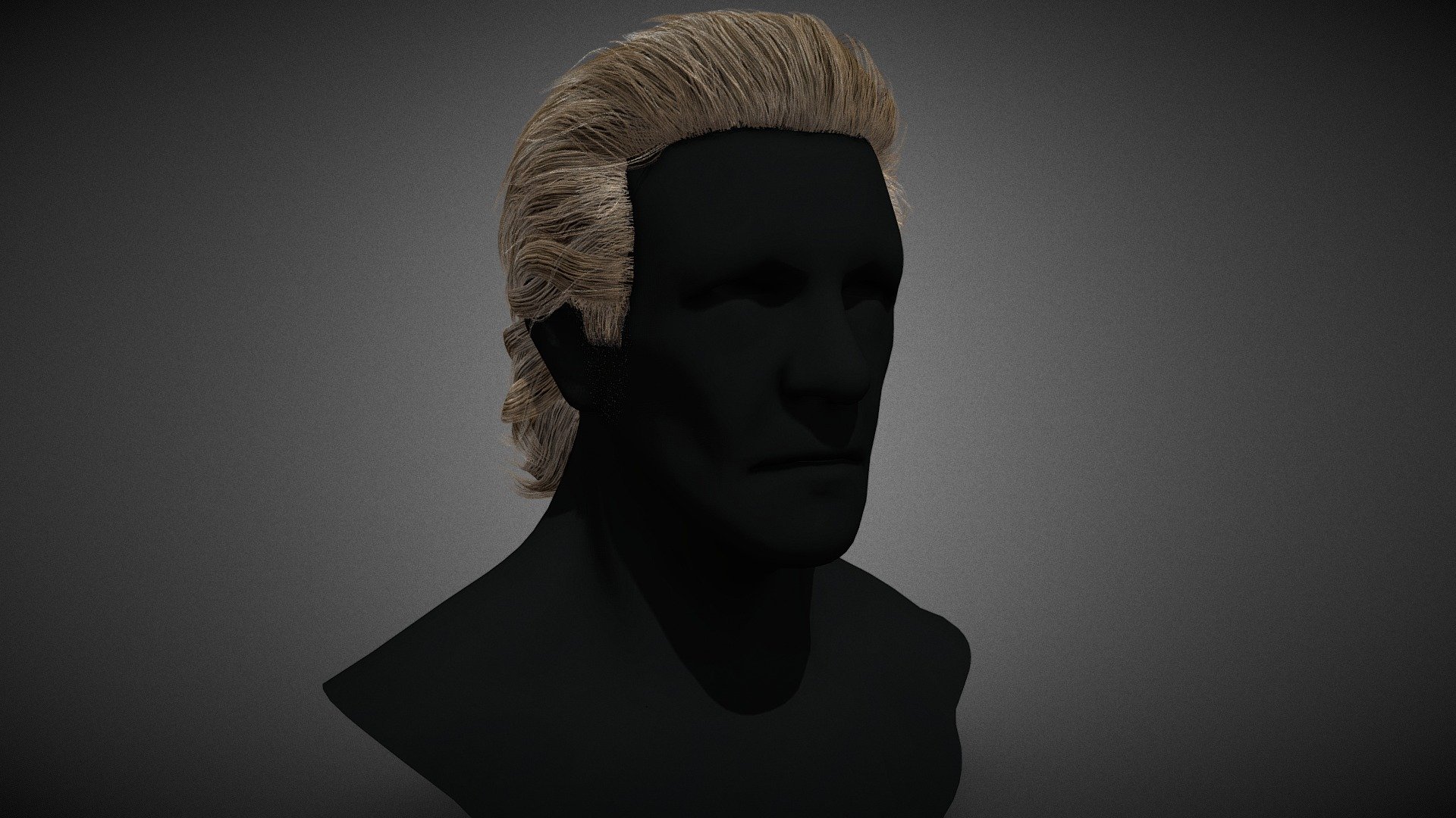 Male Hair Cards Style 1 3d model