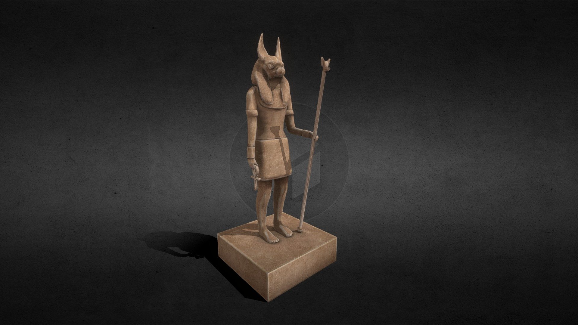 Anubis Ancient Egyptian God statue 3d model