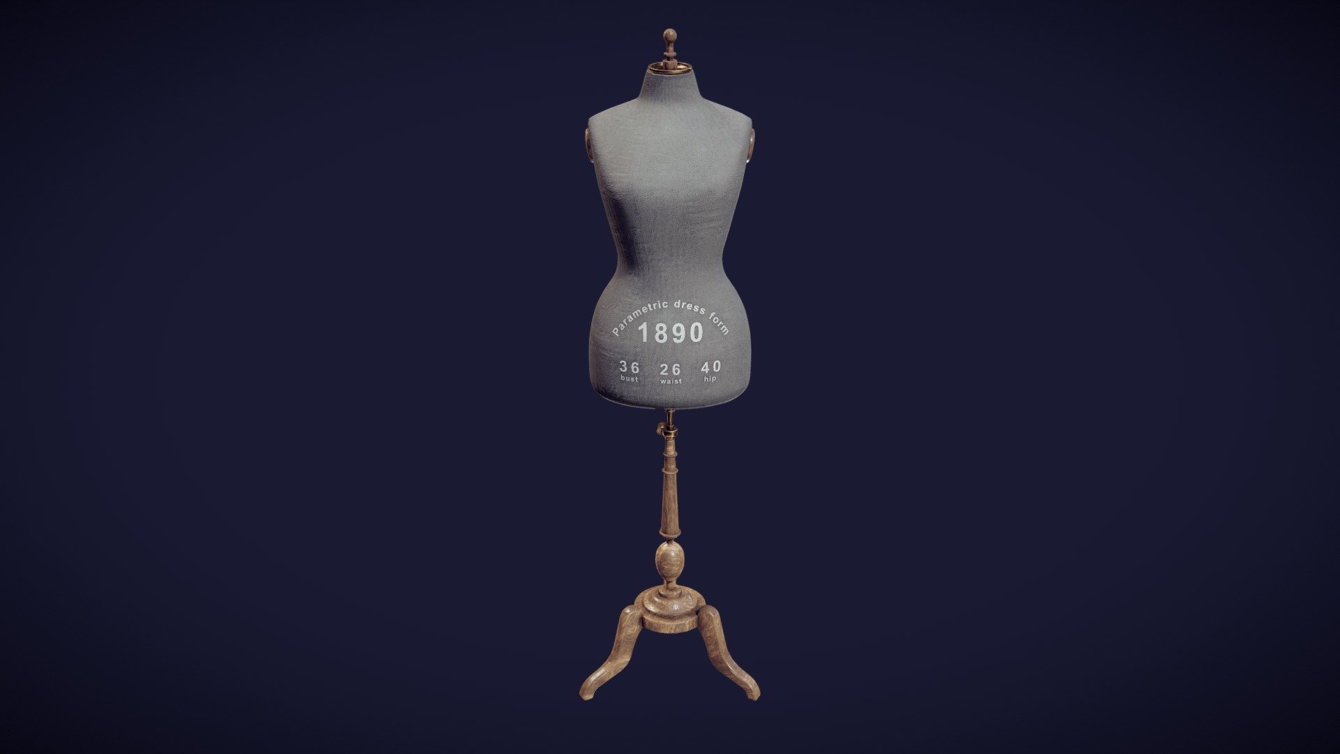 1890 dress form (size 36) 3d model