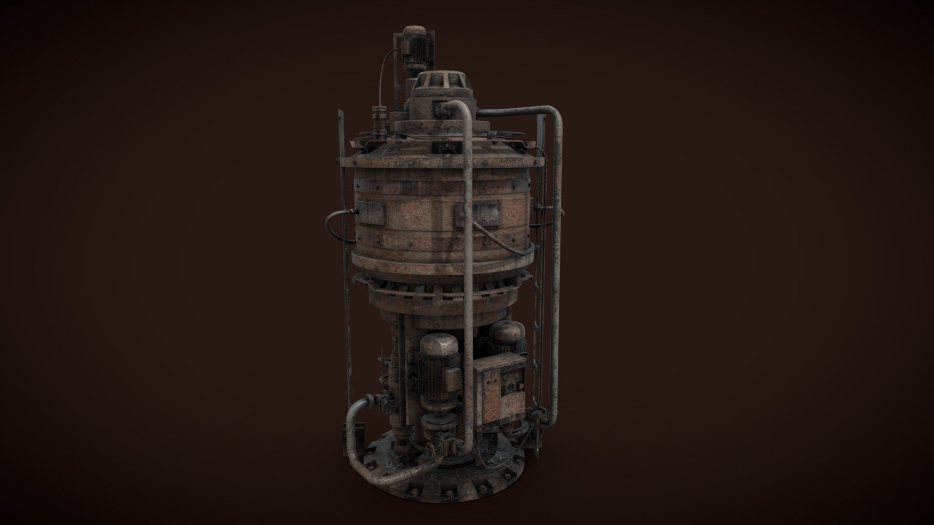 Rusted machinery device 3d model