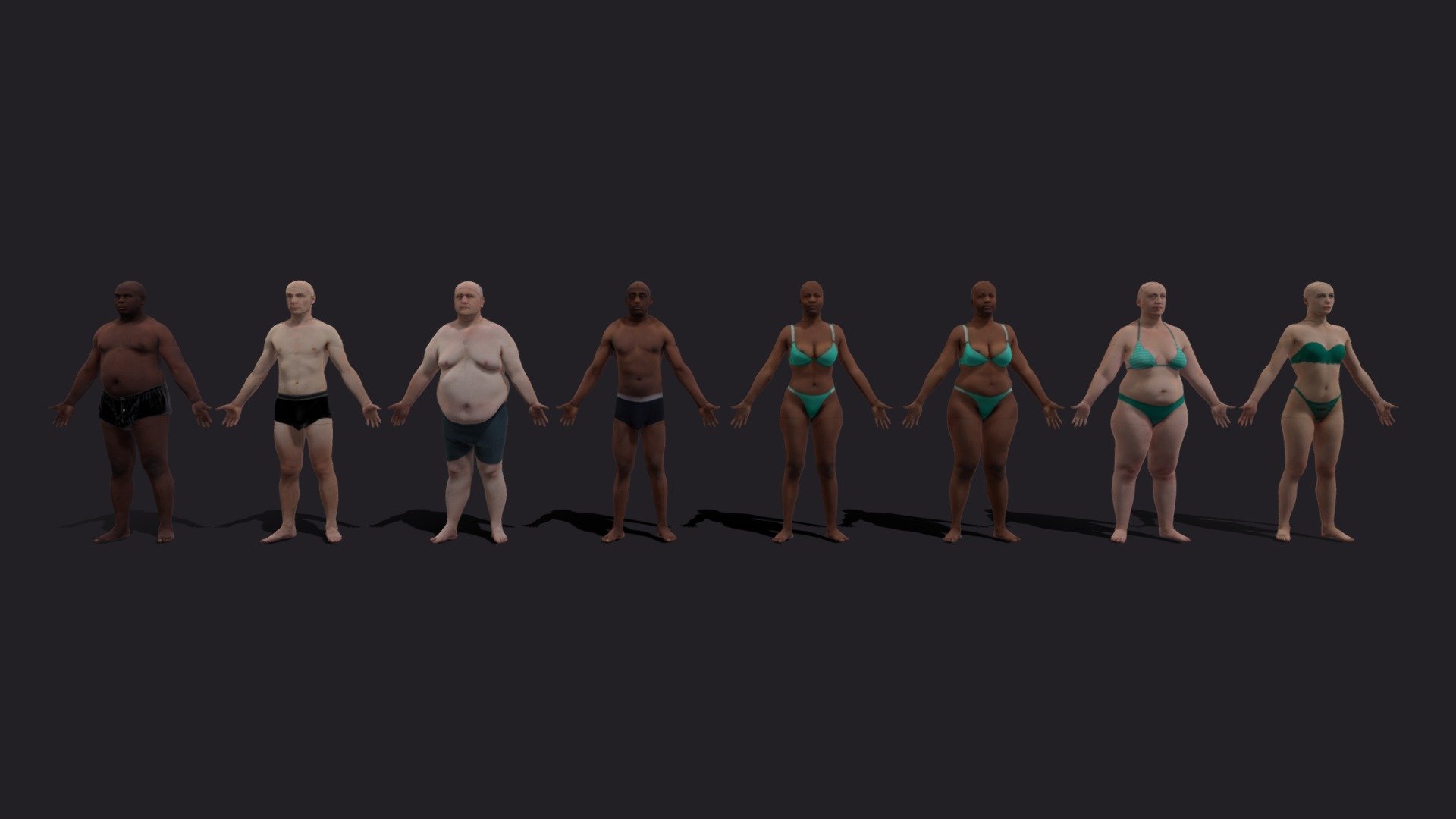 Human Basemesh Collection (LowPoly) 3d model