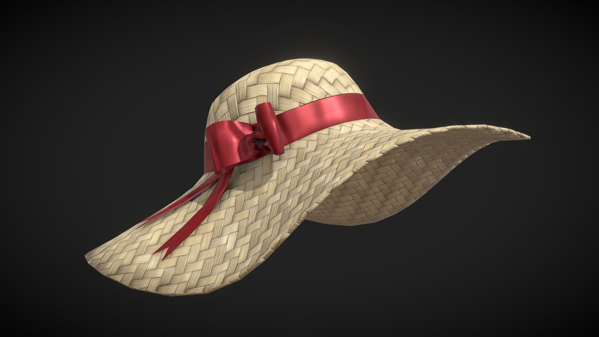 Straw Sun Hat 3d model