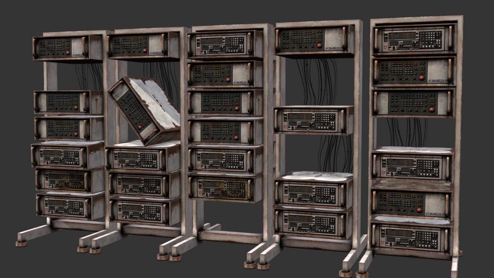 Ruined Computer Racks 3d model