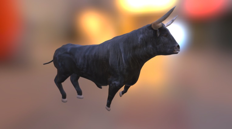 Running bull 3d model