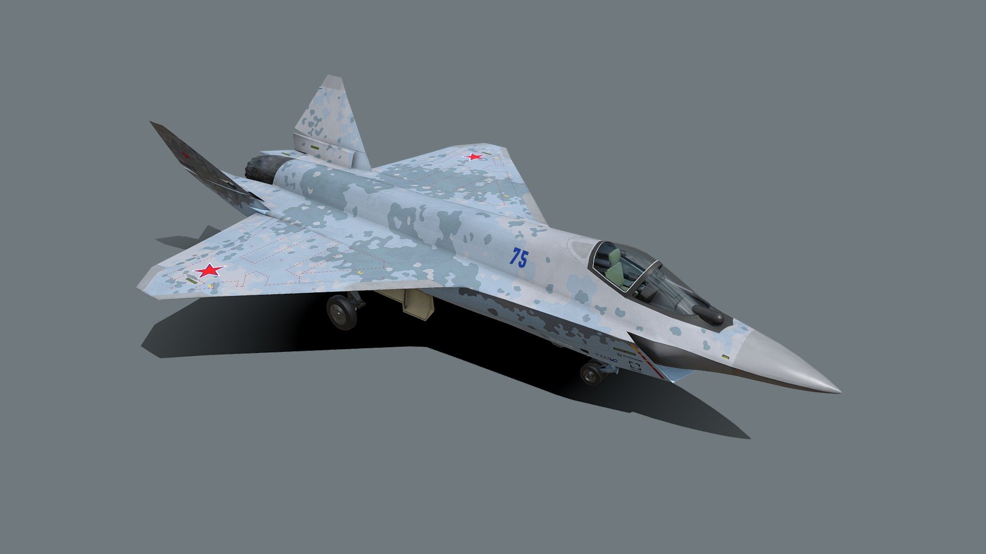 Sukhoi checkmate T-75 LTS 3d model