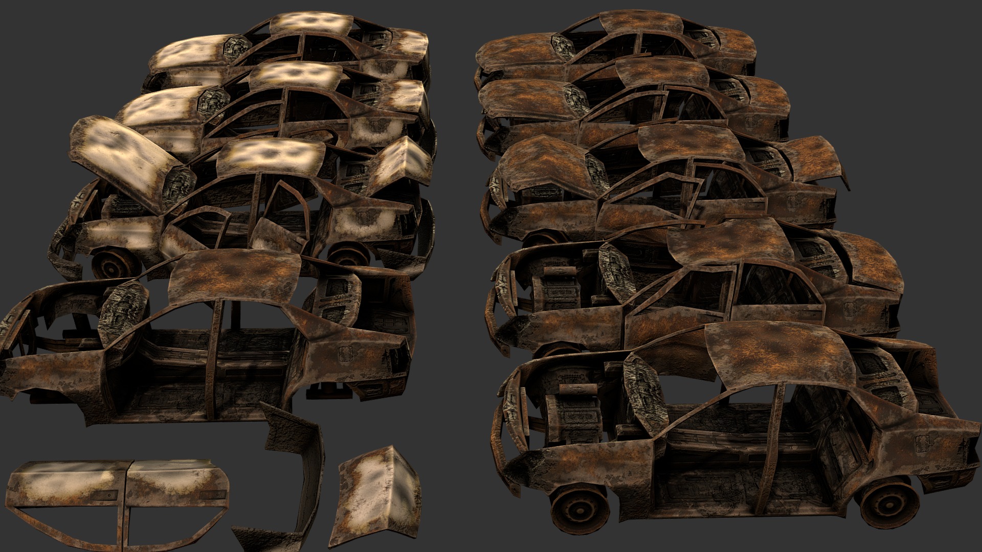 Burned Car Kit 3d model