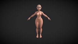 Free Base Body girl stylized cartoon