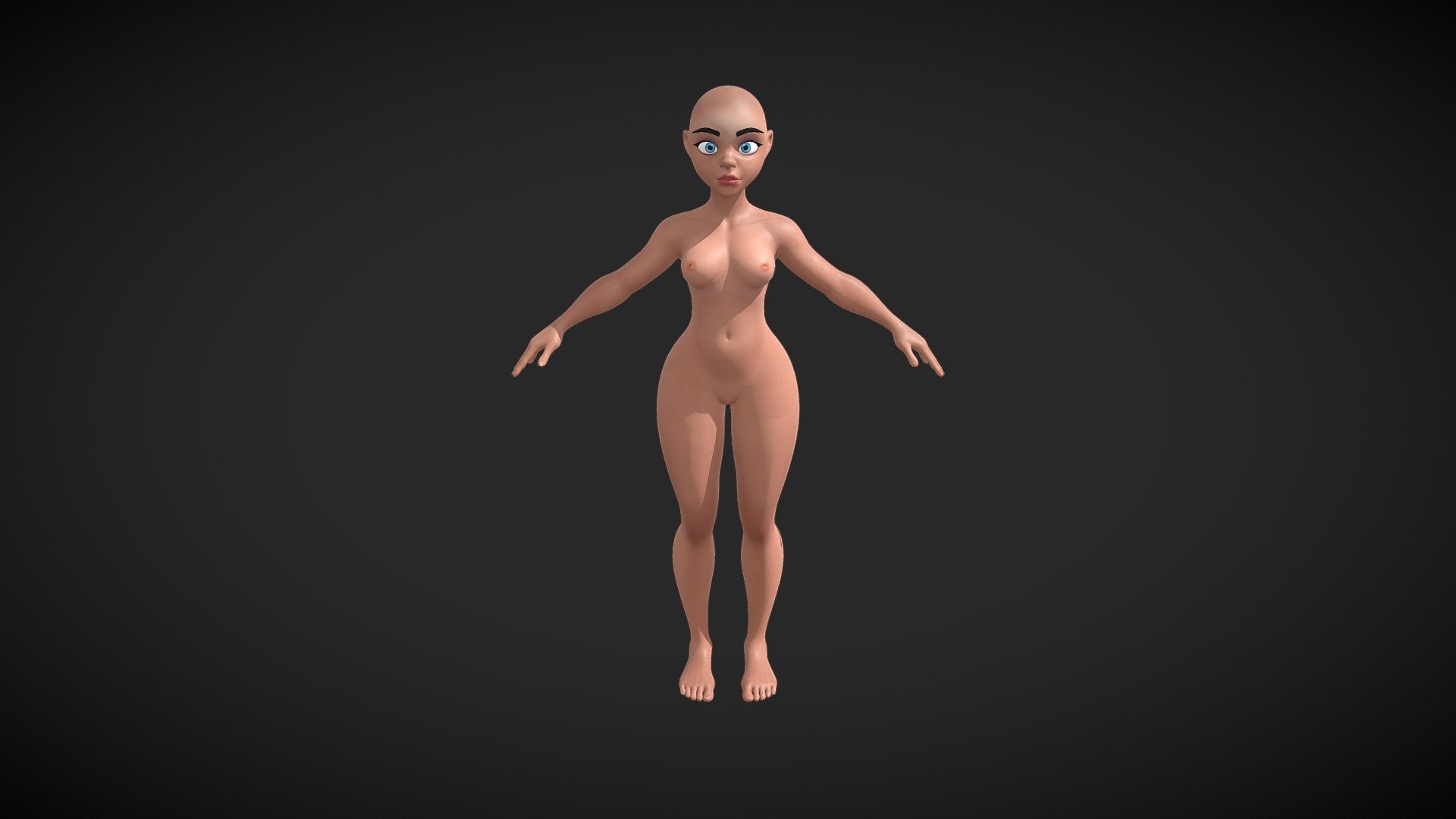 Free Base Body girl stylized cartoon 3d model