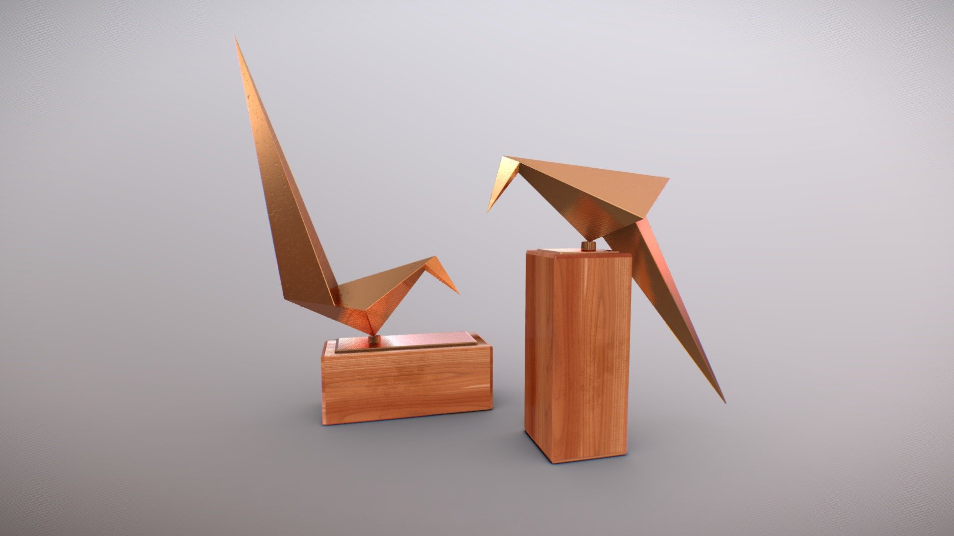 Home decor "Golden Birds" 3d model