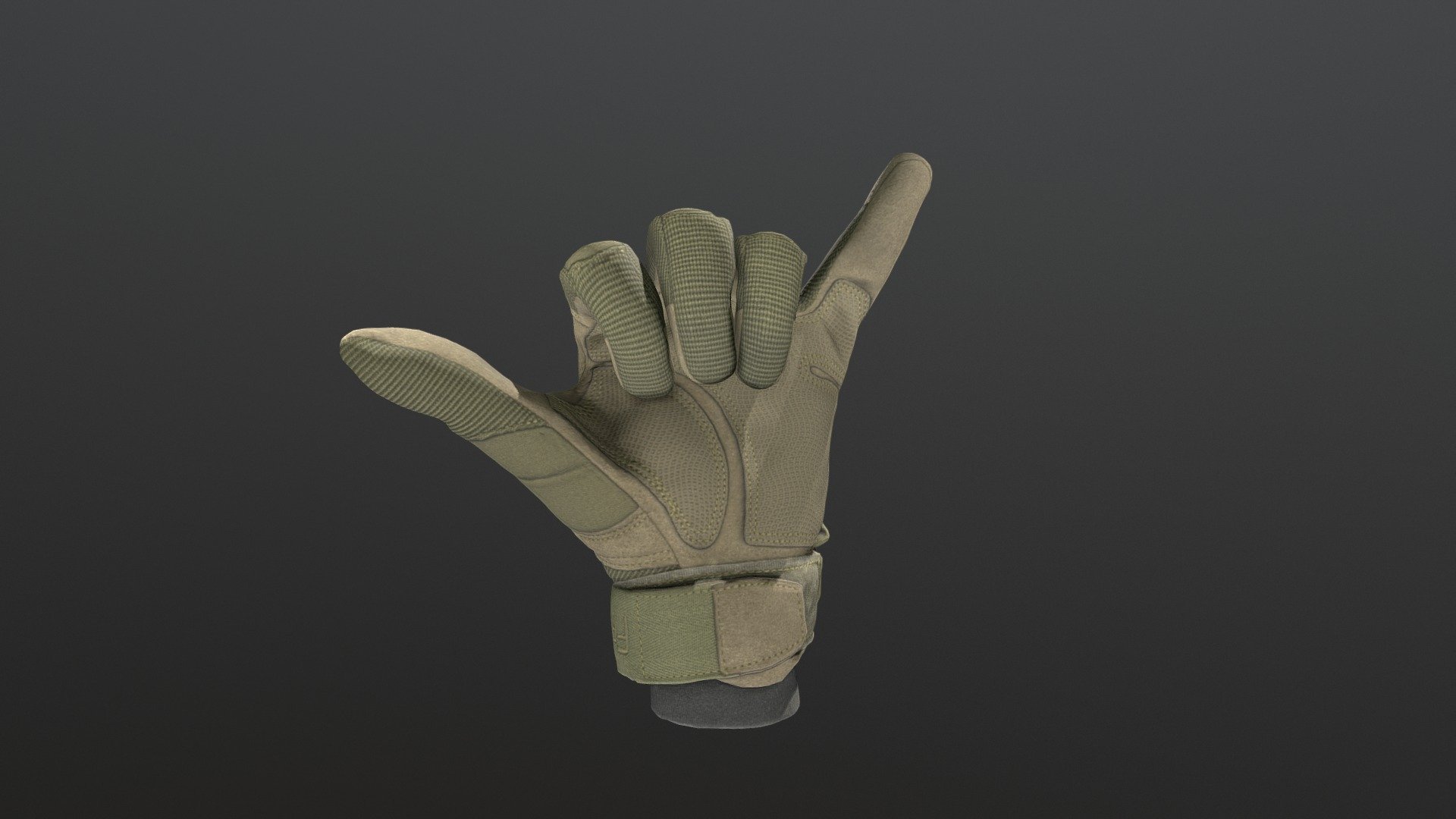 Tactical Glove with hand positions 3d model