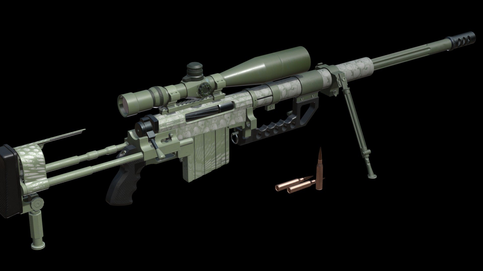 CheyTac M200 «Intervention» sniper rifle 3d model