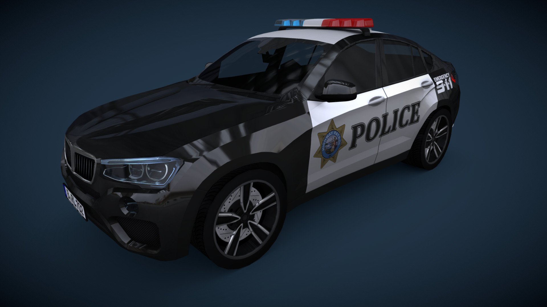 *FREE* Lowpoly Generic SUV Police 3d model