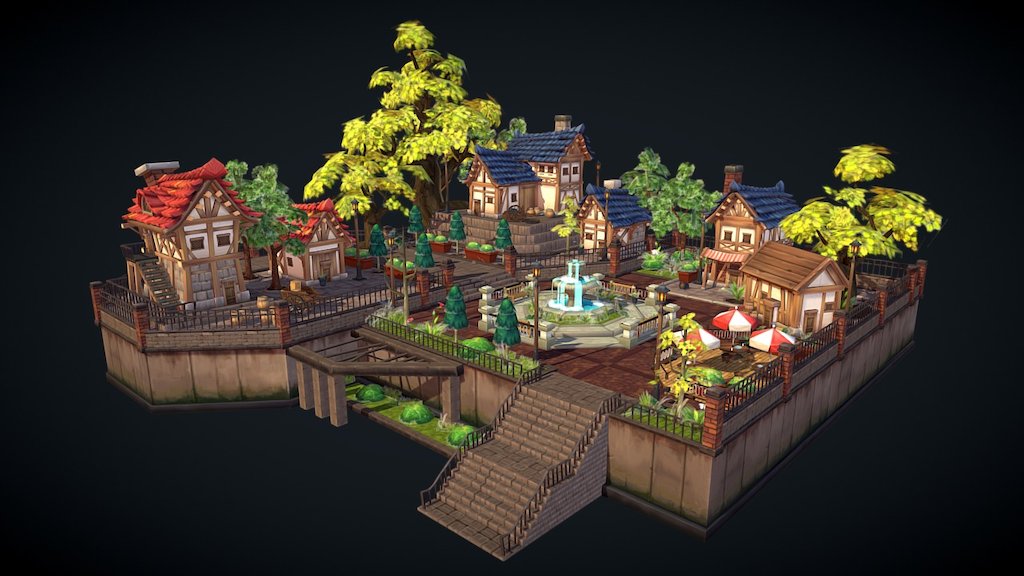 Village 3d model