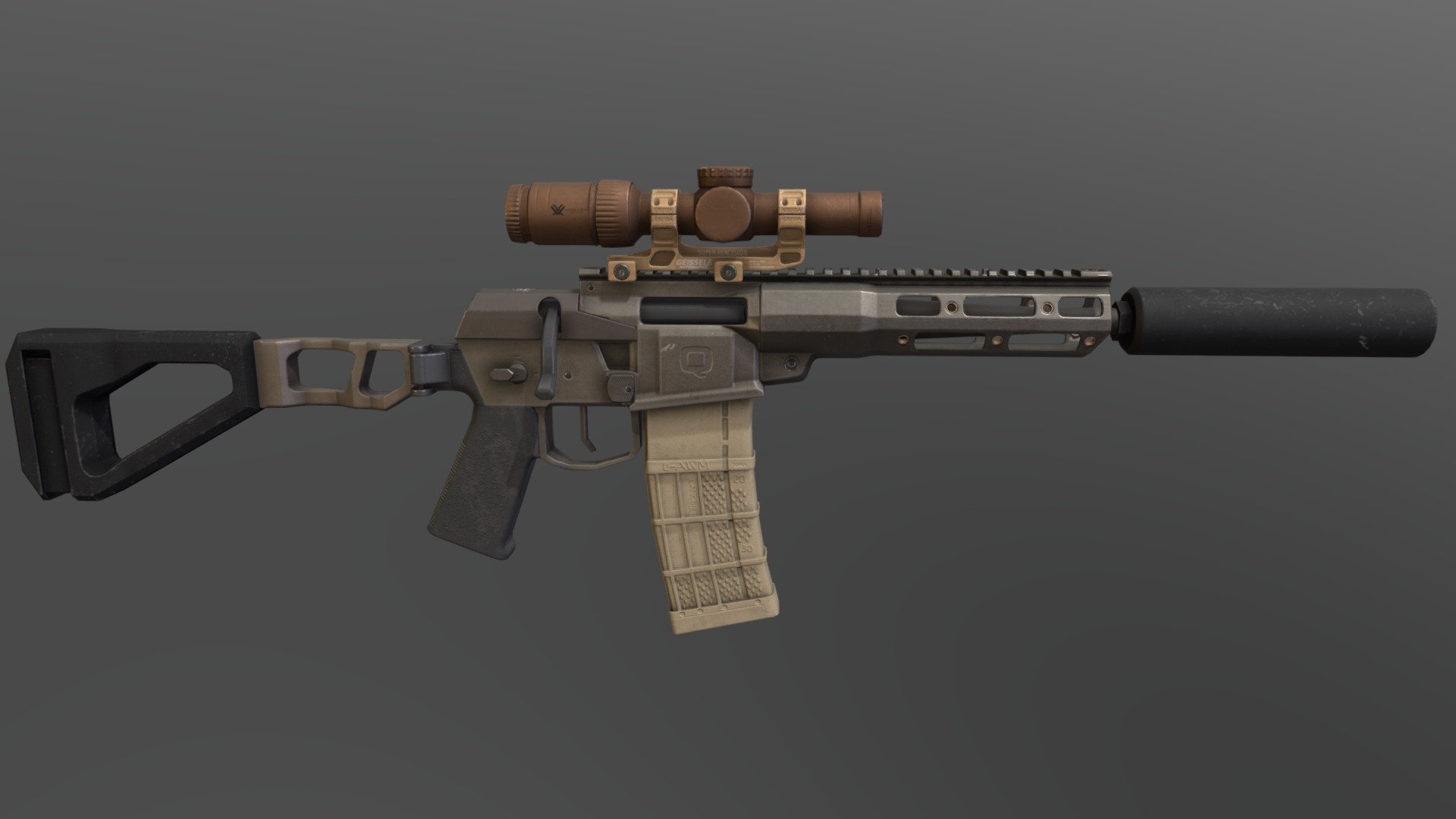 Mini Fix Q sniper rifle 3d model