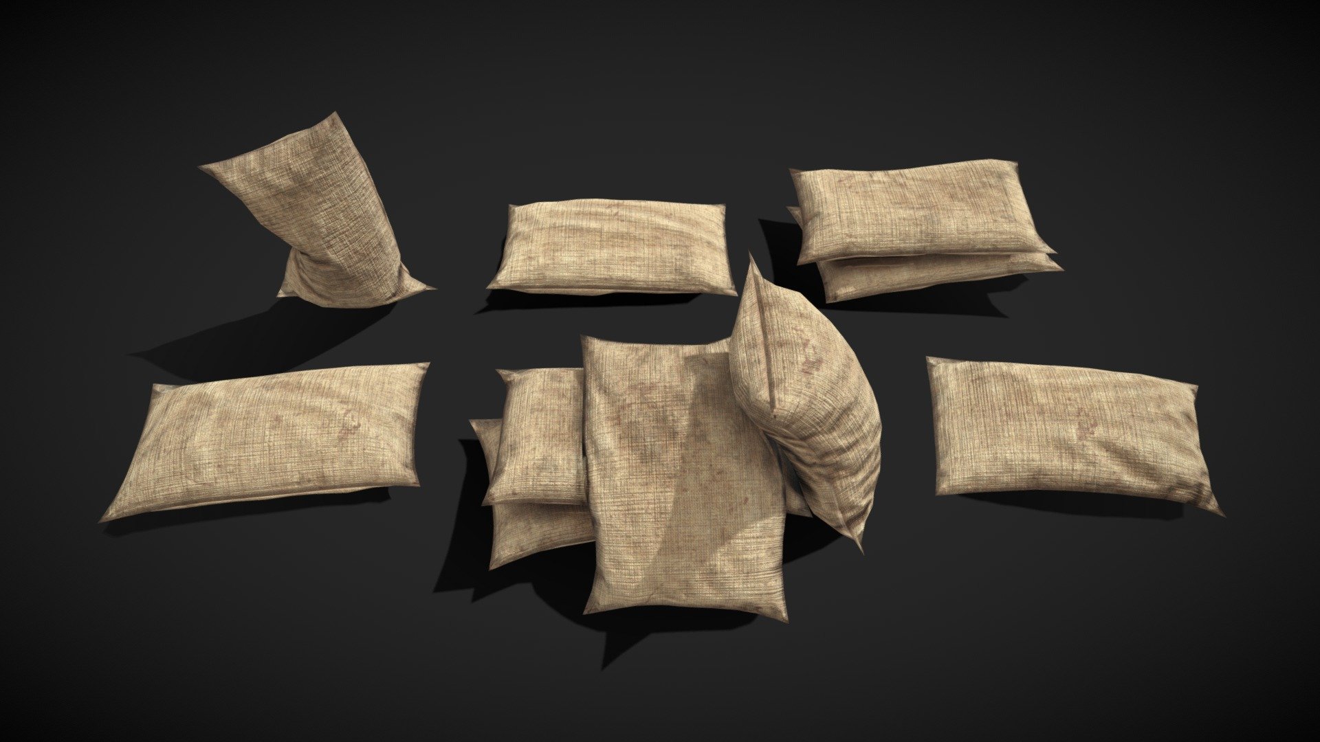 Burlap Sacks 3d model