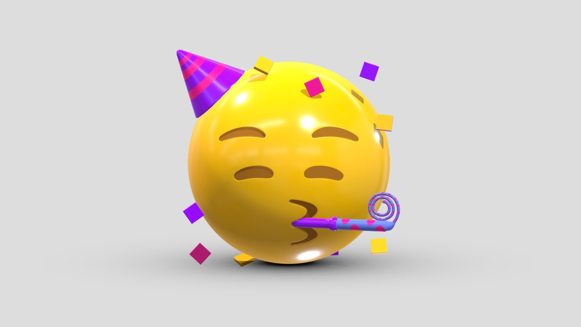 Apple Partying Face 3d model