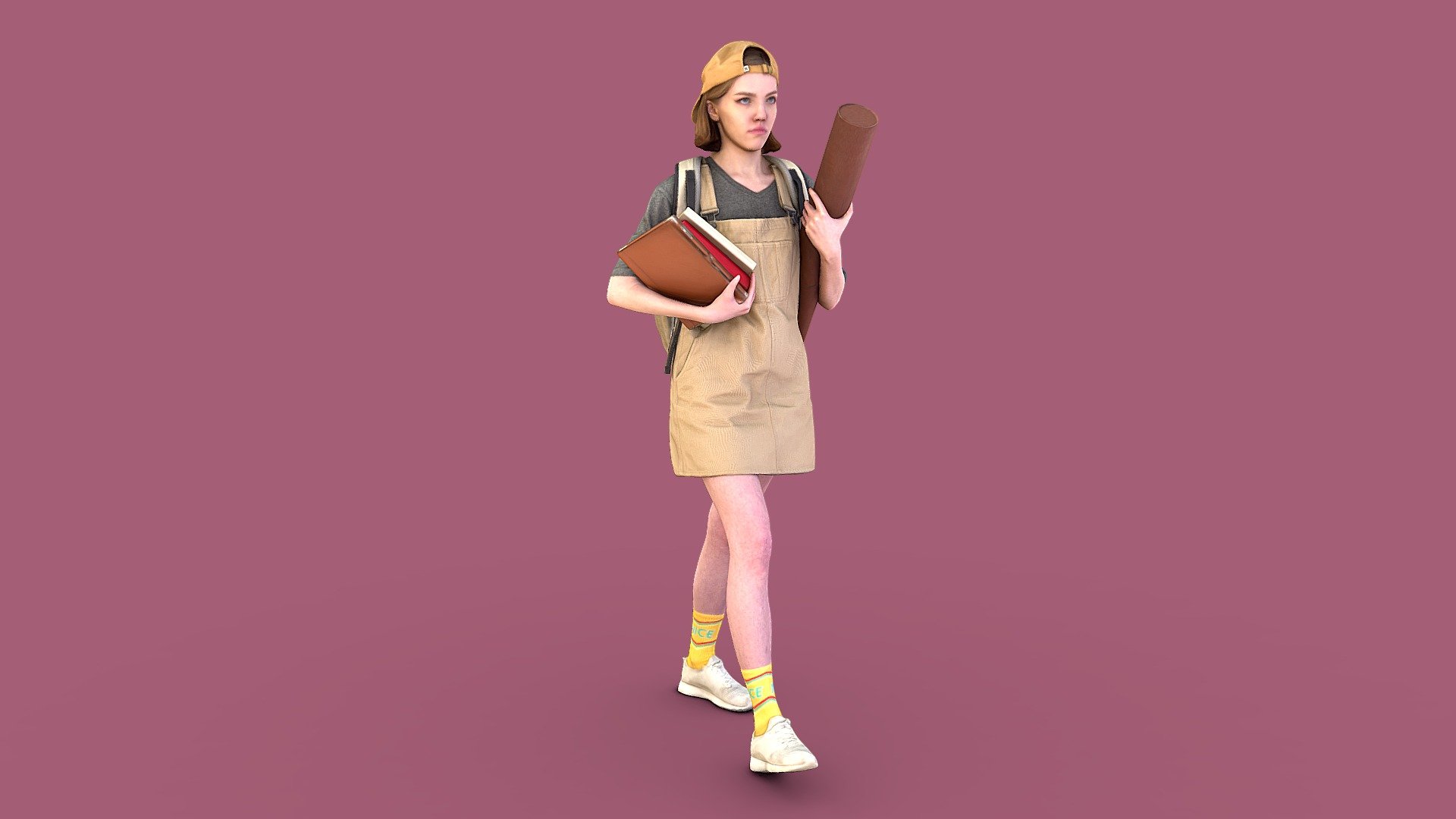 Student Girl 3d model