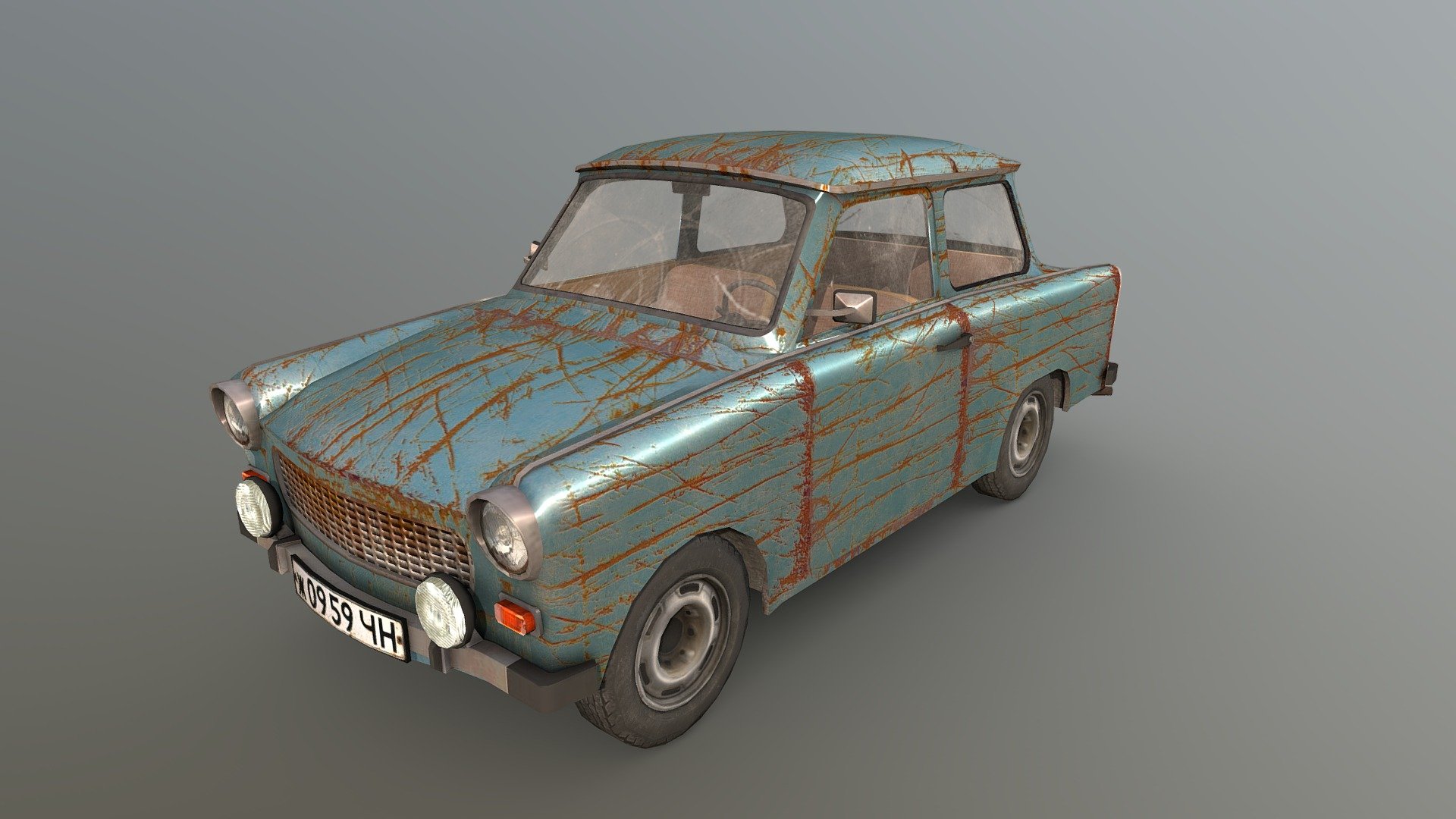 Trabant 601 Post Apocalypse 3d model