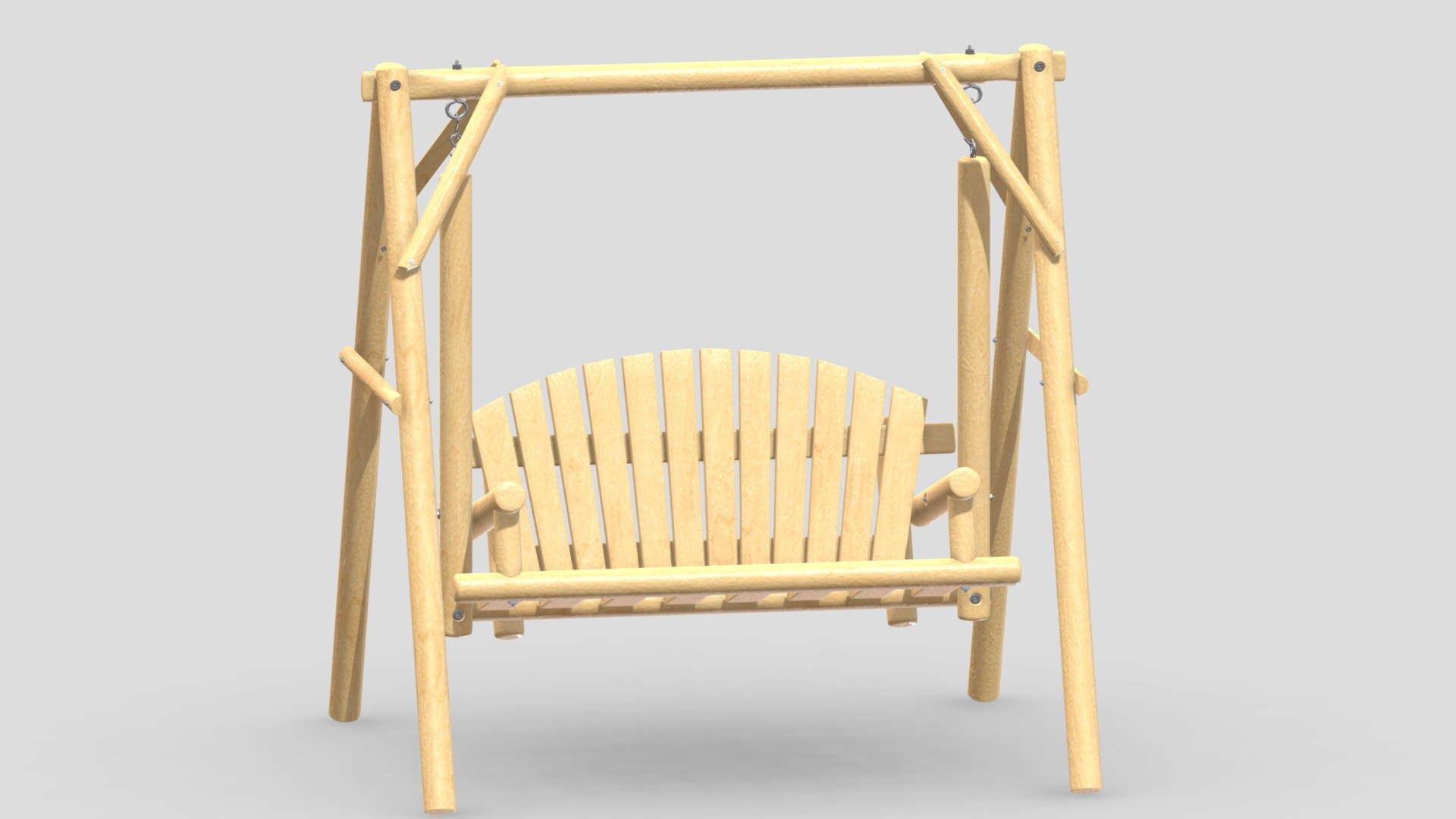 Wooden Swing Chair 02 3d model