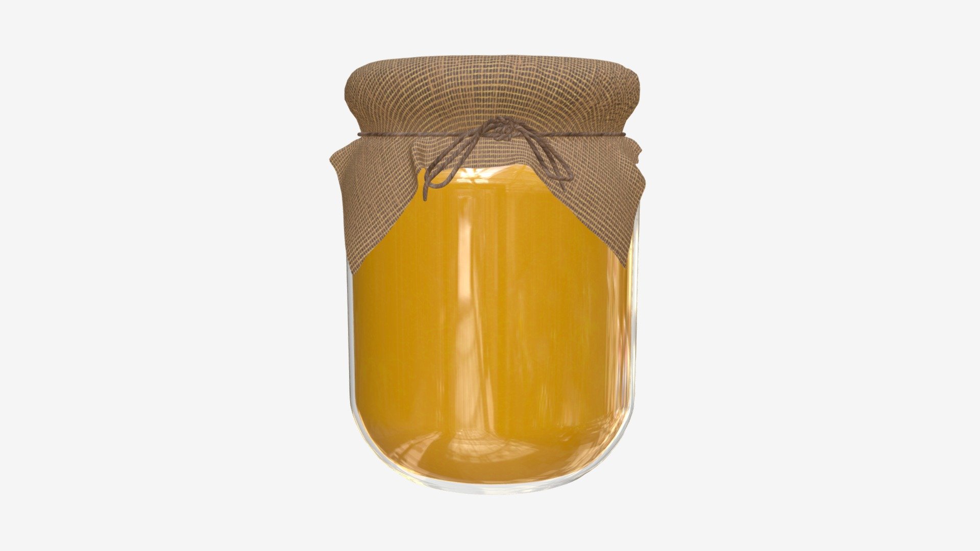 Honey jar with fabric 3d model