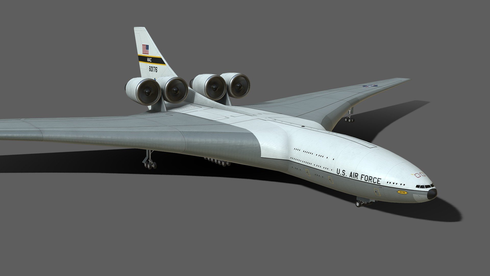 Lockheed CL-1201 nuclear powered aircraft 3d model