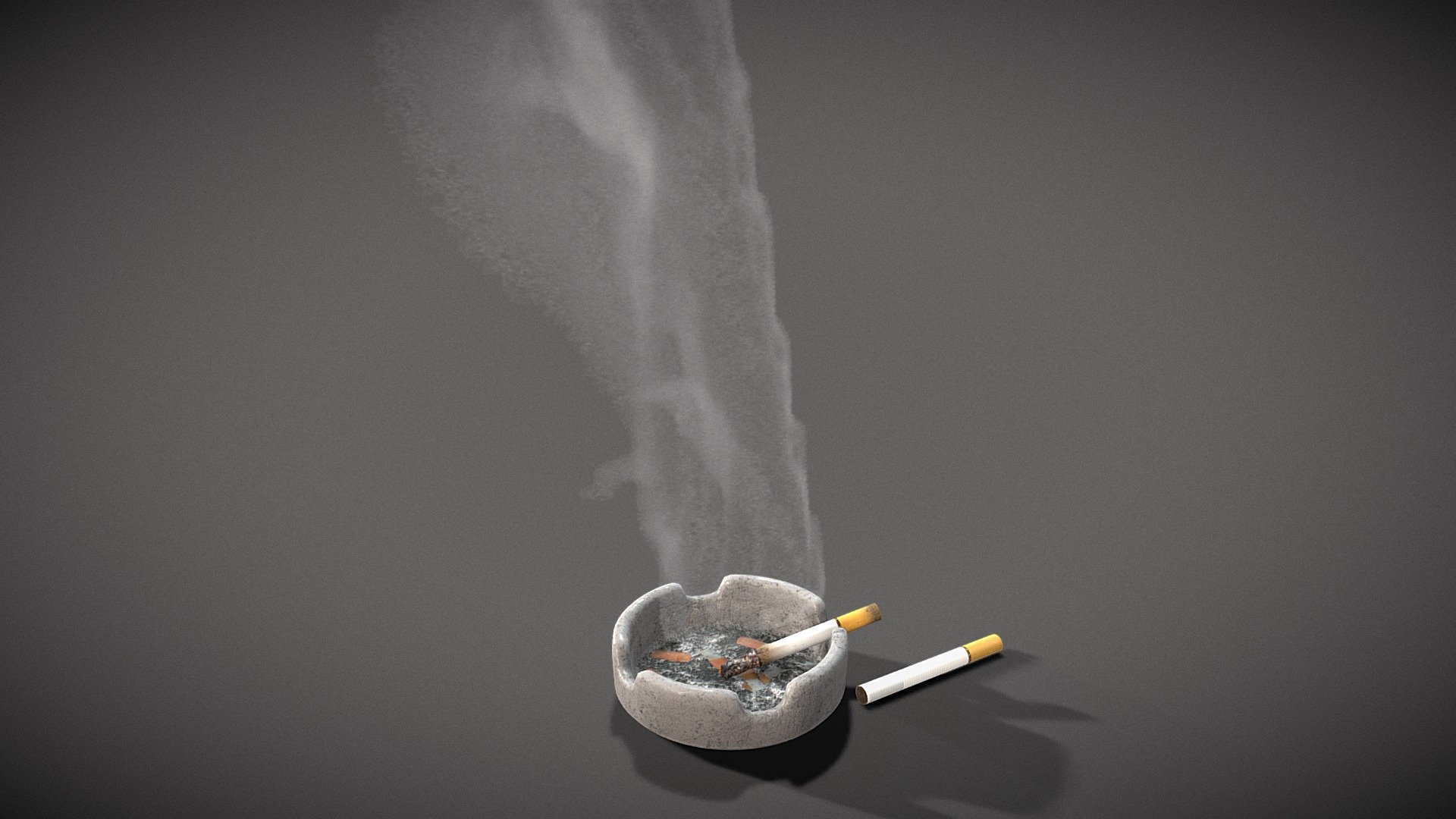 Ashtray and cigarette 3d model