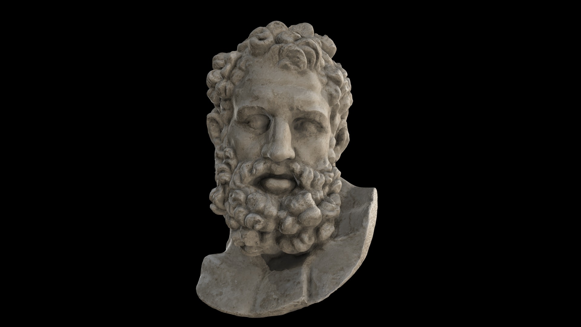 Marble head of Herakles 3d model