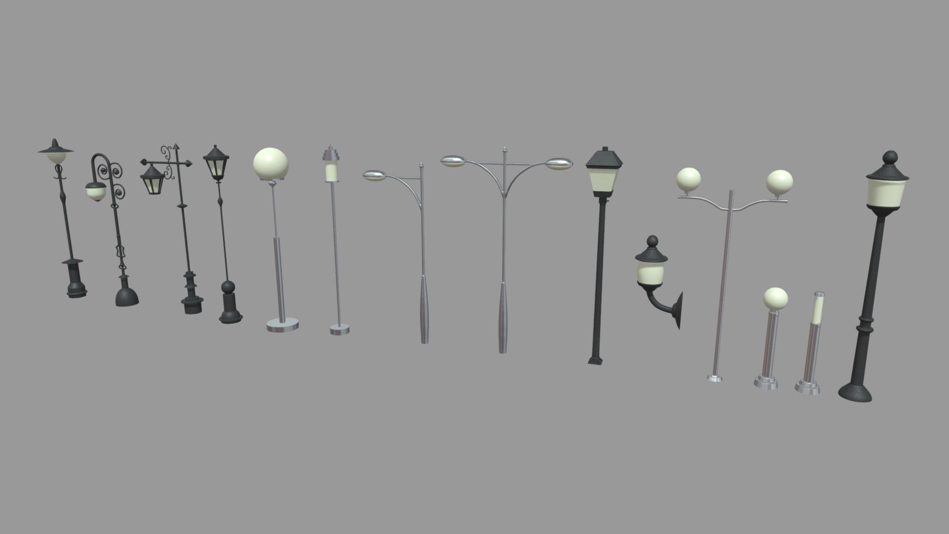 Street Lights Pack 3d model