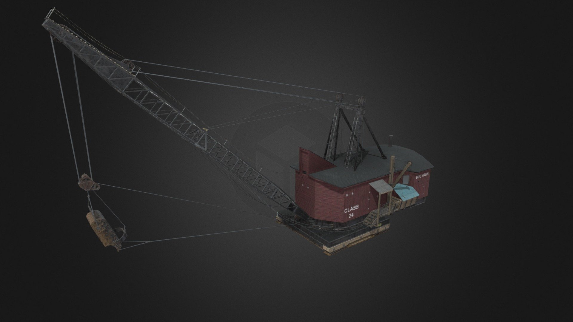 Bucyrus Erie Class 24 dragline excavator 3d model