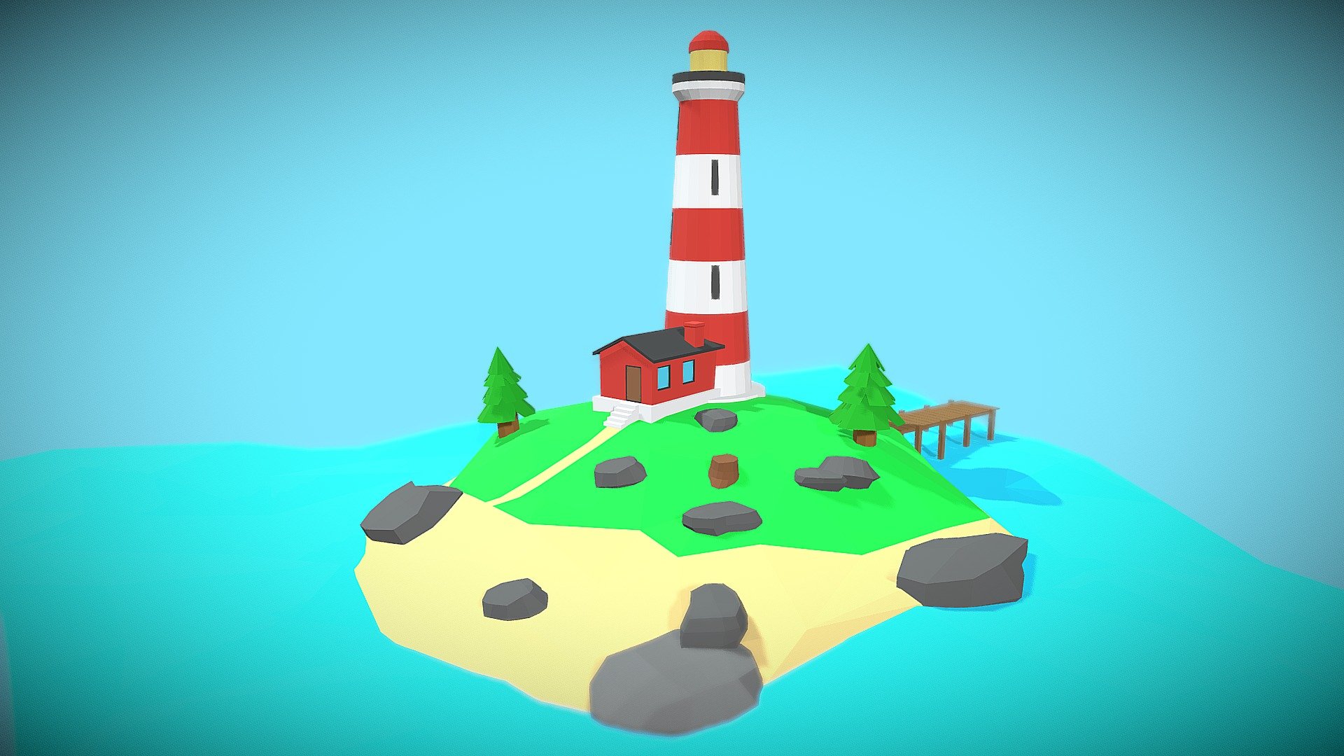 Lowpoly Lighthouse 3d model