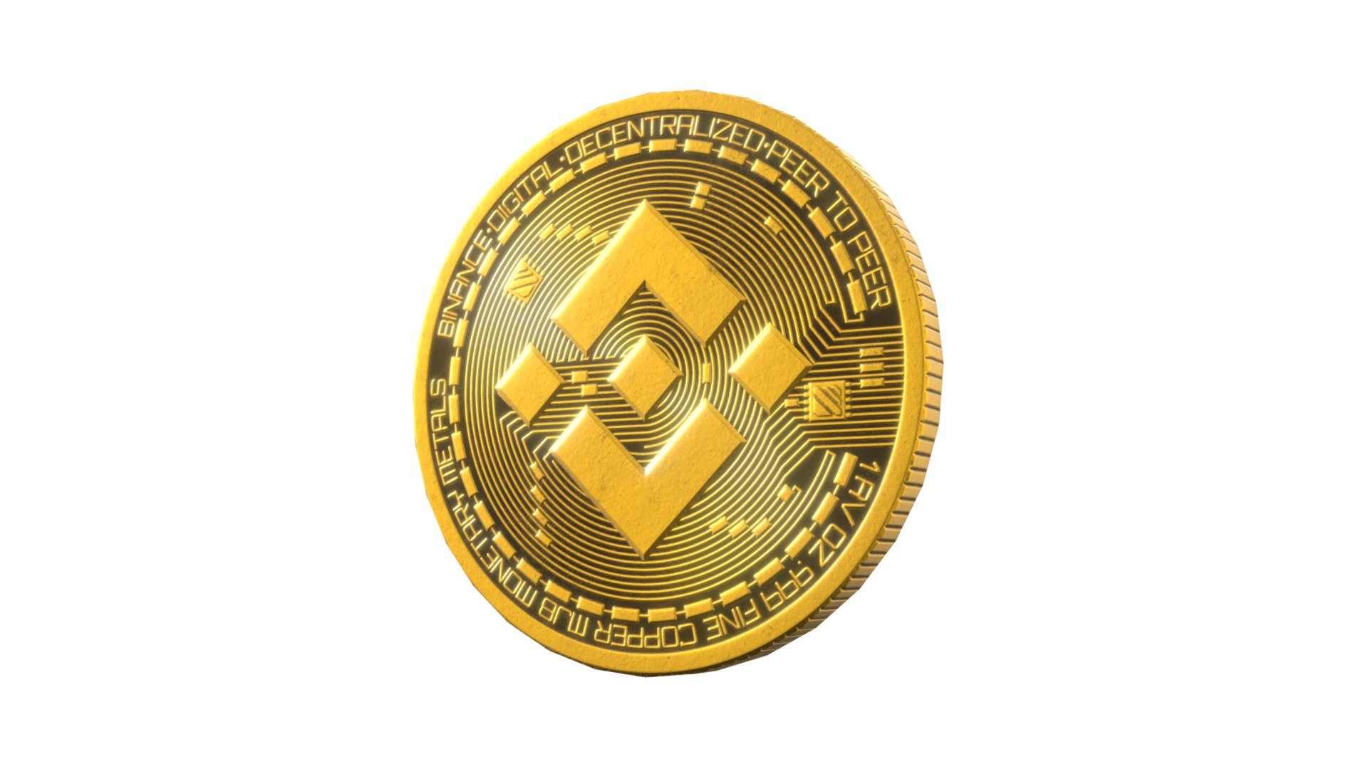 Binance crypto coin 3d model