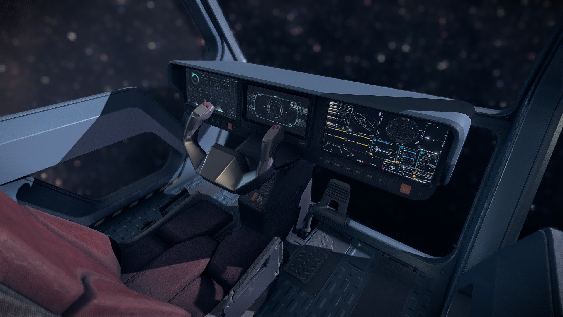 Sci Fi Cockpit 8 3d model