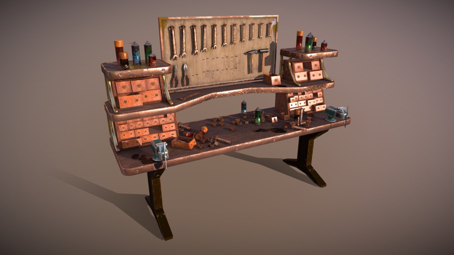 Steampunk Workbench 3d model