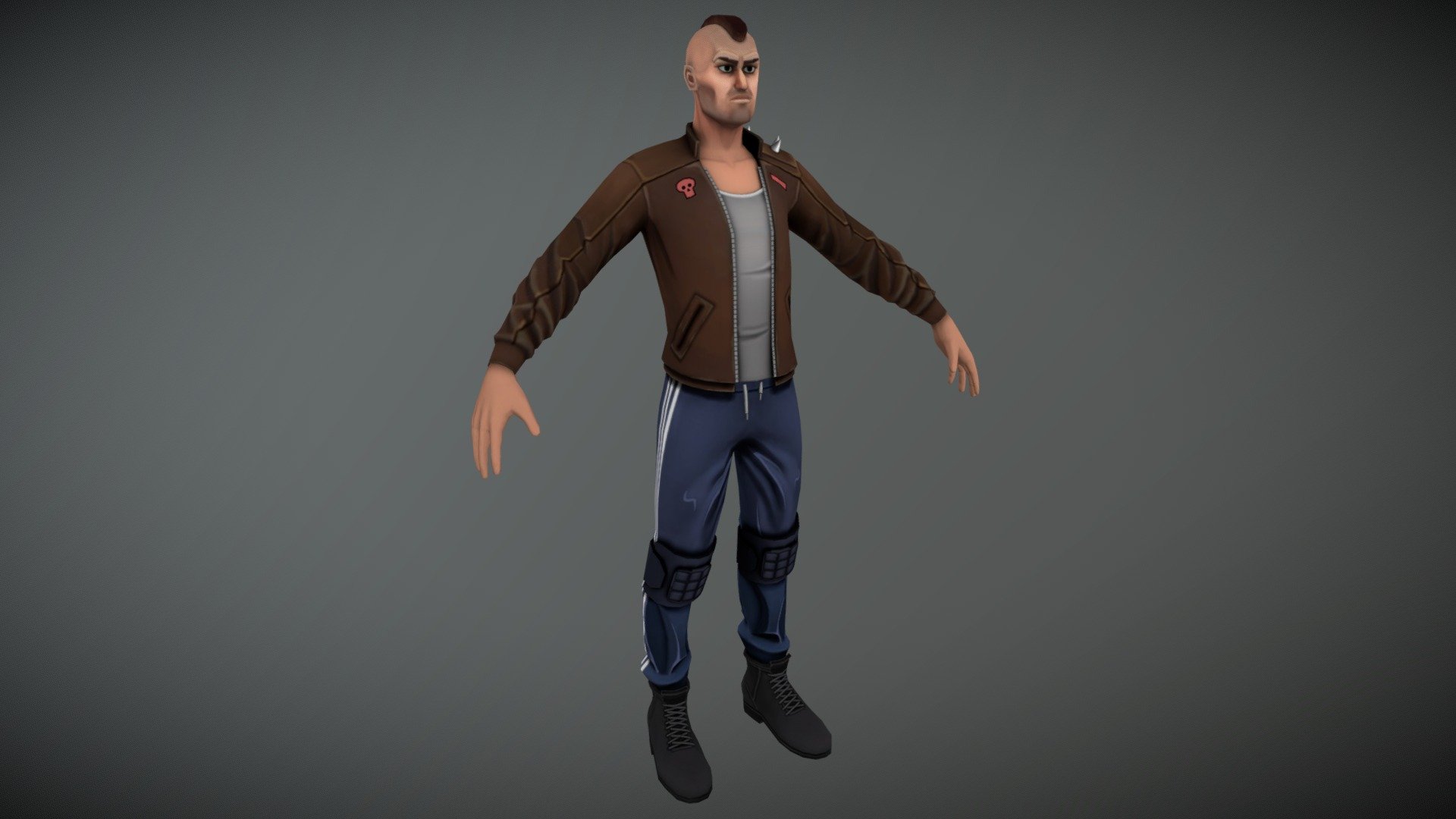 Thug character 3d model