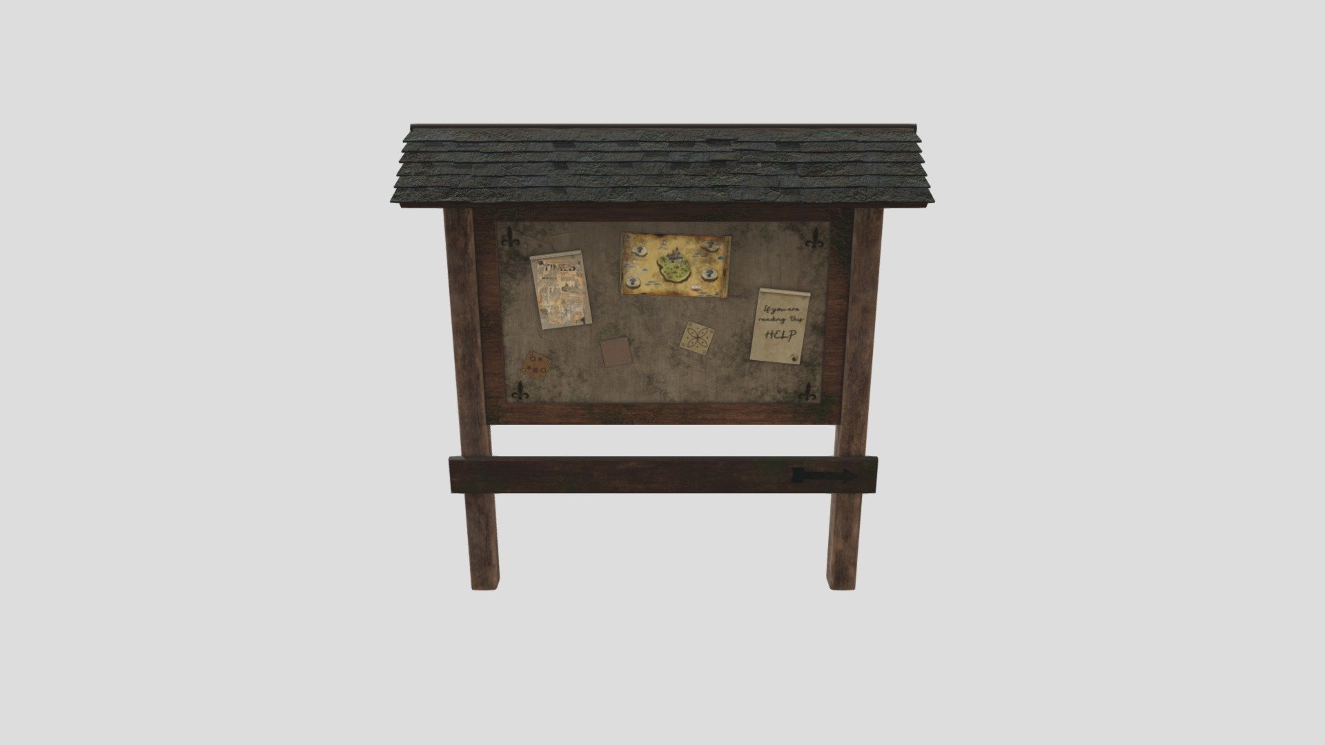 Medieval Notice Board 3d model