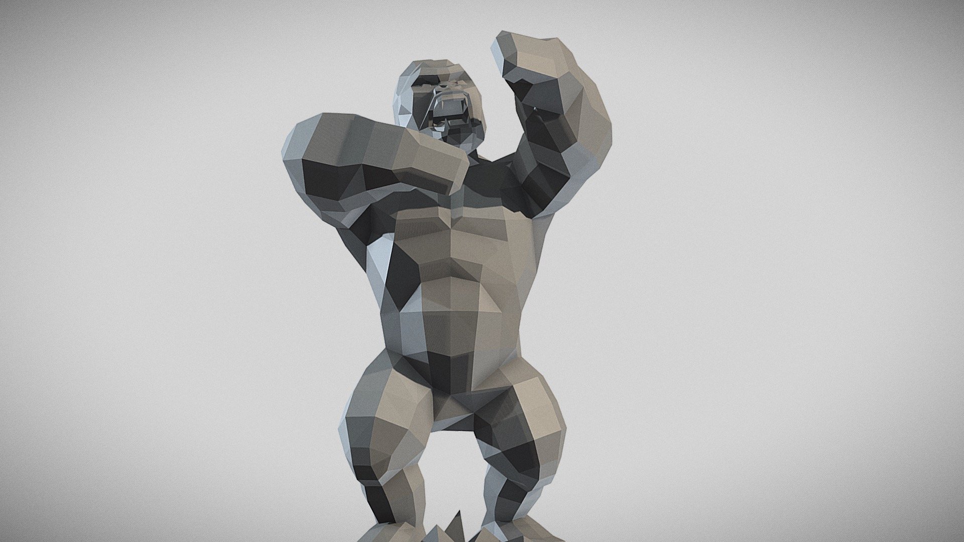 Gorilla King Kong lowpoly 3d model