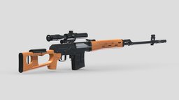 Dragunov Sniper Rifle High-poly