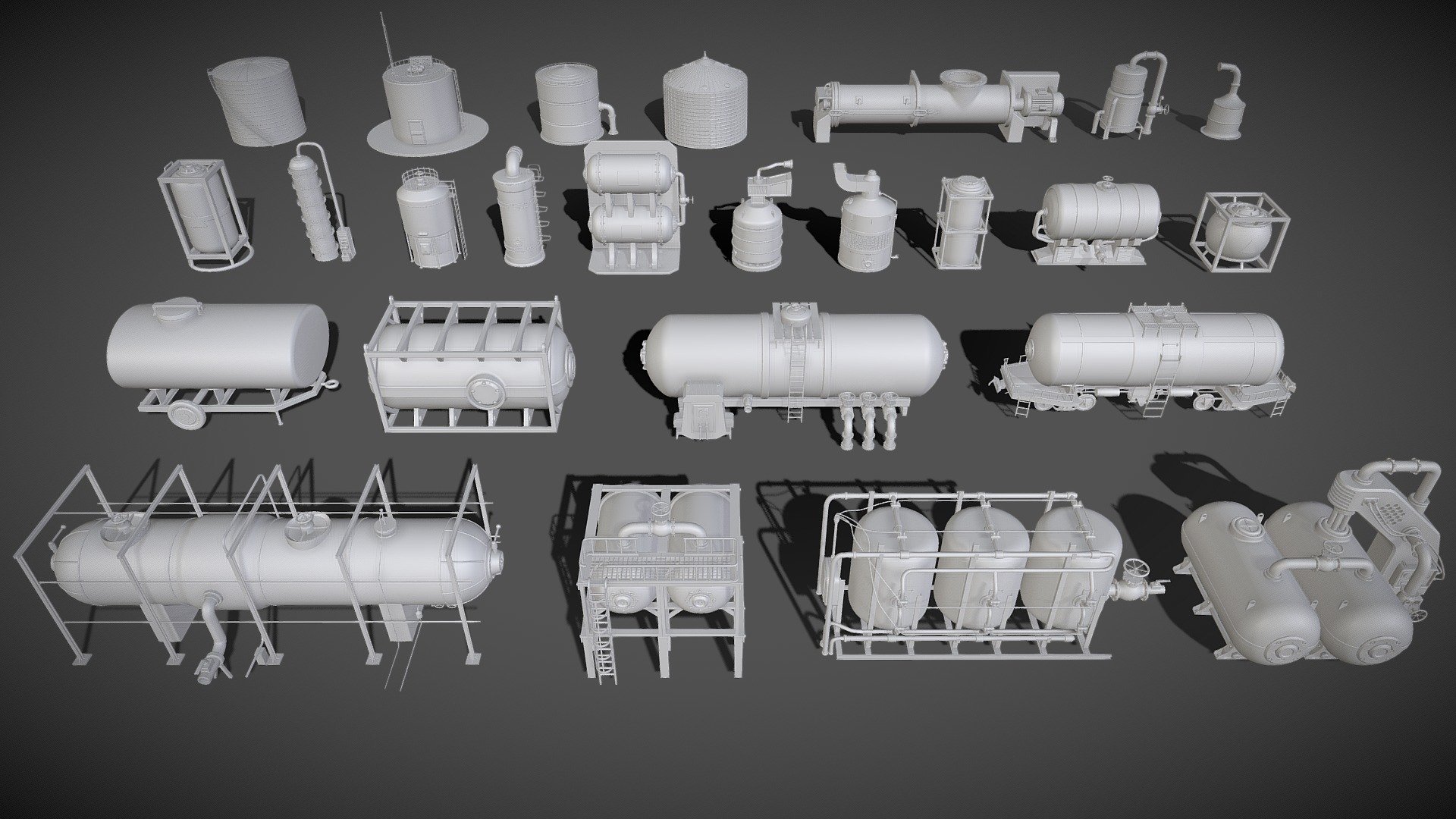 Industrial Tanks 3d model